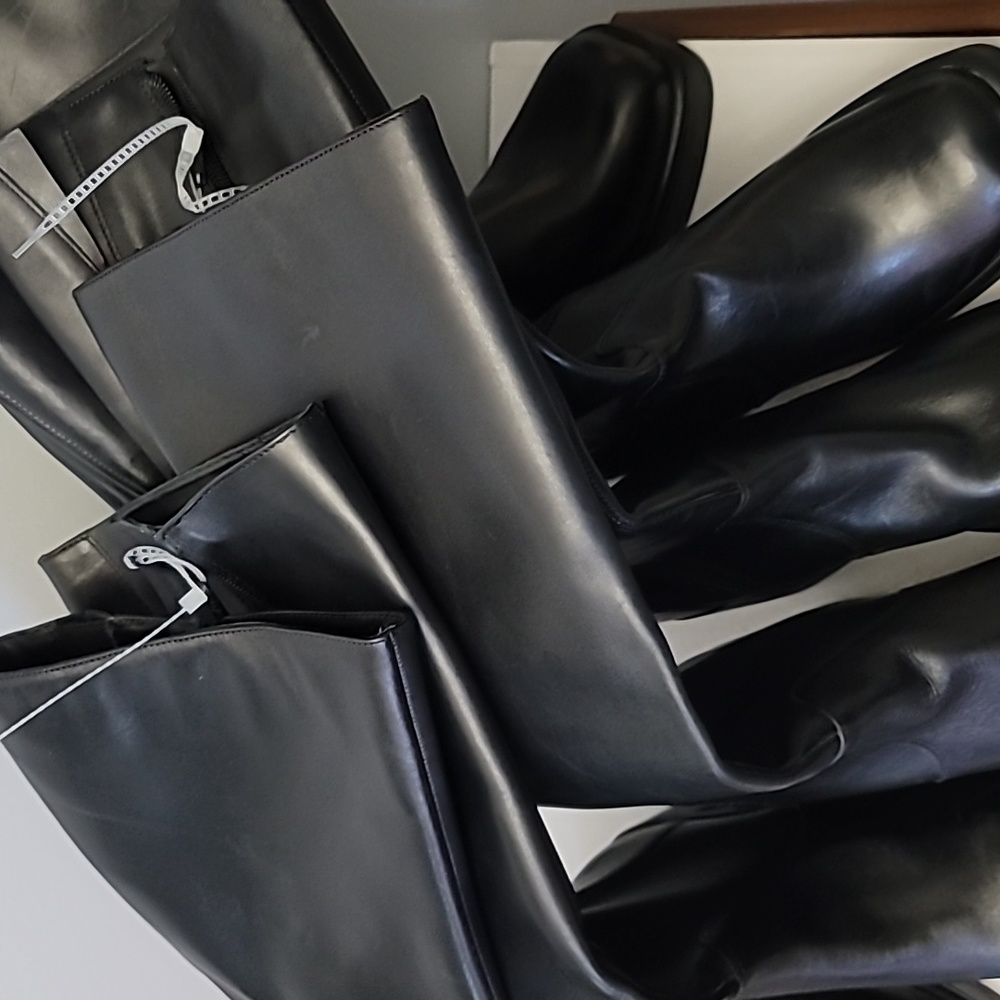 Steve Madden Black Over-the-Knee Platform Block Heel Boots - Picture 12 of 12